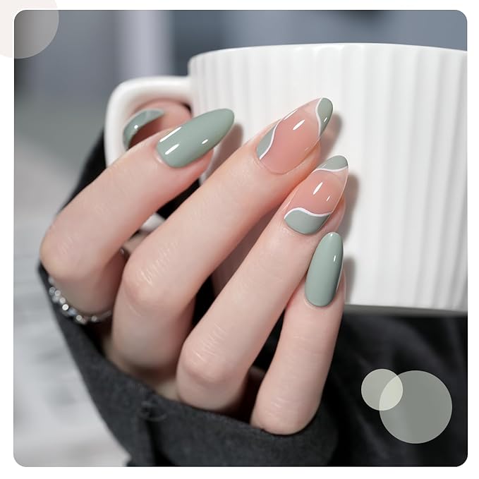 GAOY Neutral Gel Nail Polish Set, 6 Colors Blue Green Beige White, UV Light Cure Gel Polish for Salon and Nail Art DIY at Home