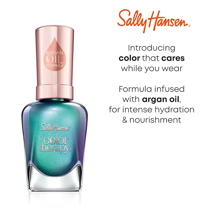 Sally Hansen Color Therapy High Gloss Top Coat | Argan Oil, Long Lasting, Healthy Nails, Nail Strengthener, Clear Nail Polish