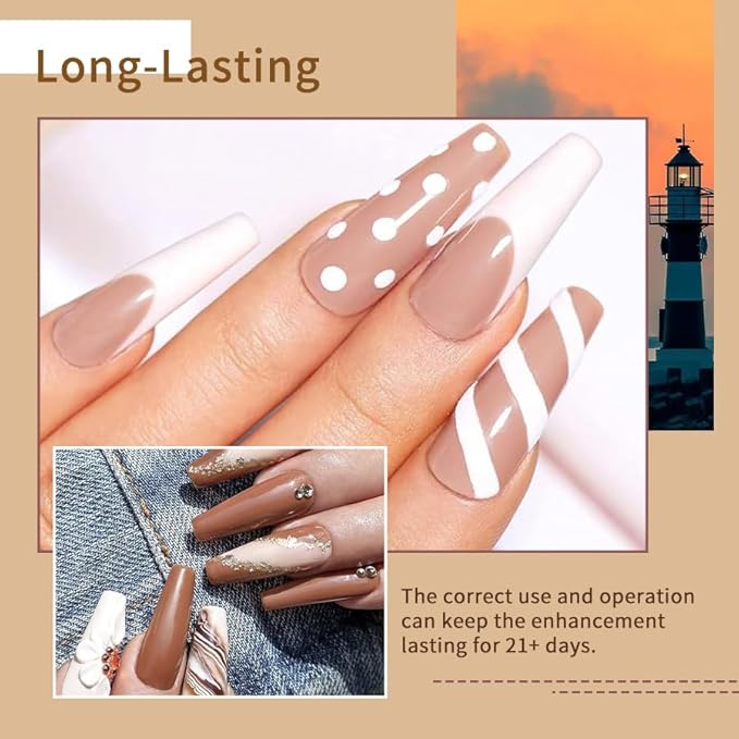 JR 9pcs 15ml Gel Nail Polish Set Brown Earth Red Pink Gel Polish Kit UV Soak Off Polish Nail Art Manicure Salon Home DIY Gift C