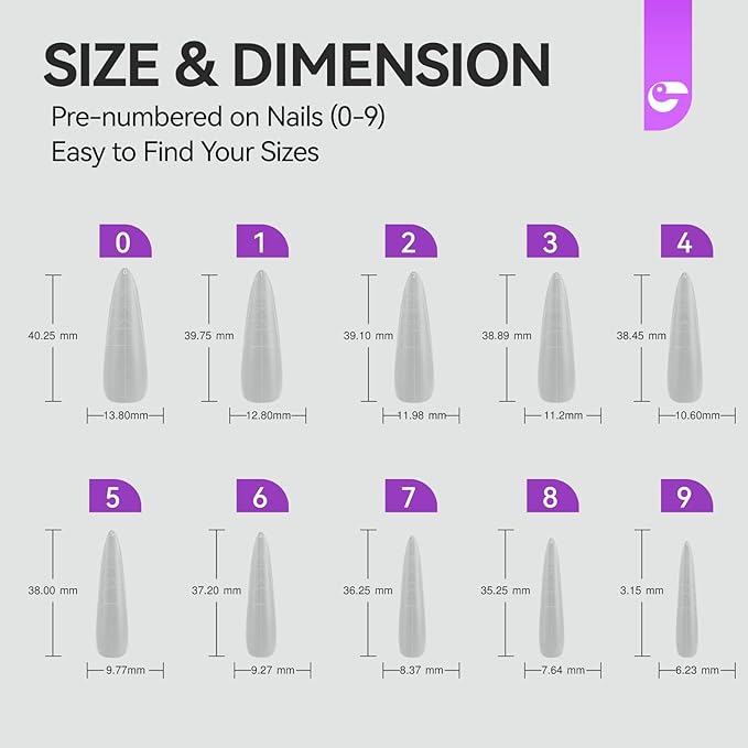 XXL Almond Gel Nail tips: 3 in 1 Gelike ec French Full Matte Guiding Line Nail Tips, Extra Long Gel Nails with Auxiliary Positioning Line, Nail Extension Tips for Beginners 84 Pcs 10 Sizes