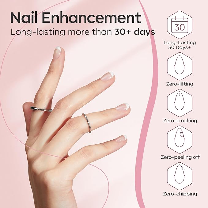 modelones Builder Nail Gel, 2 Pcs Clear and Cover Nude Builder Nail Polish, 8-in-One Apex Building Thickening Strengthener Extension Rubber Color Base Gel for DIY Home Salon Gifts LED Lamp Cured 10ml