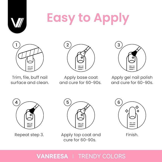 VANREESA 24 Pcs Gel Nail Polish Set -21 Colors Gel Polish with Base Coat Glossy & Matte Top Coat Yellow Green Blue Pink Purple Orange Pearl White Gel Polish Kit Nail Kit Gifts for Women Girls