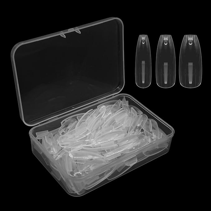 100PCS Clear Replacement Nail Tips for Practice Hand，Refill Acrylic Fake Nail Tips for Silicone Mannequin Hand With Box(100PCS Clear)