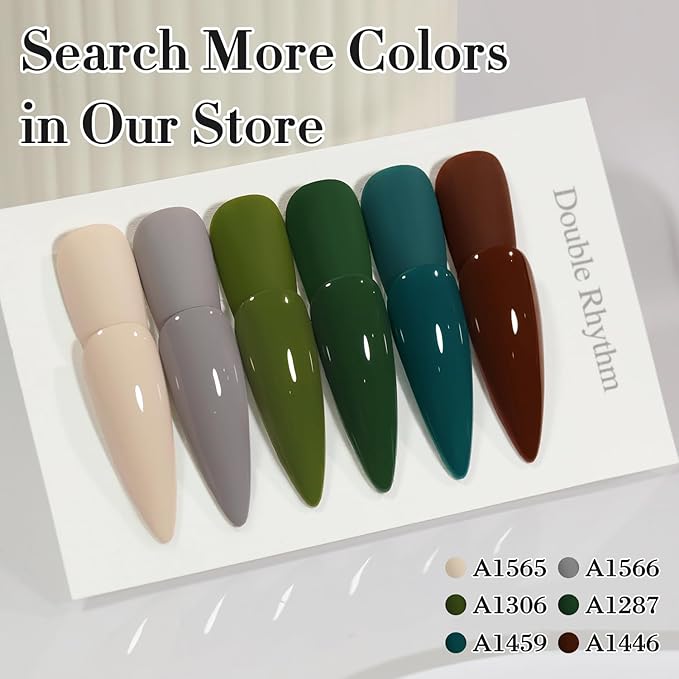 Double Rhythm 0.50 OZ Gel Polish Hema Free Same Color Same Bottle Golden Round Translucent Neutral Natural Milky 15 ML Jelly UV Polish Art DIY at Home (Milky Beige-C1565)
