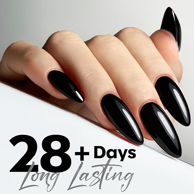 modelones Black Gel Polish Black Gel Nail Polish Soak Off Pastel U V Color Base Gel Nail Polish High Glossy No Peel Thickening Nail Manicure 15 ML