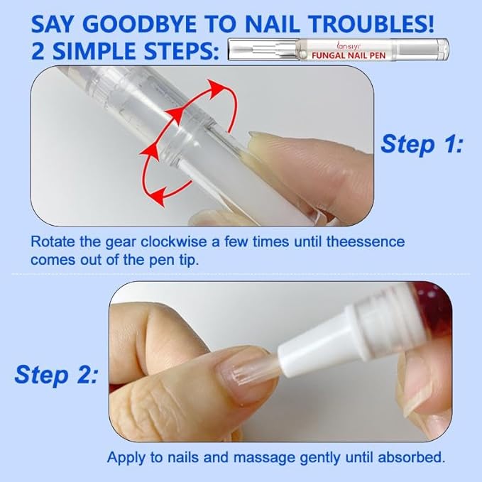 Fungal Nail Pen with Allicin & 25% Undecylenic Acid, Nail Repair Pen | Extra Strength Nail | Toenail & Fingernail Care 2pcs