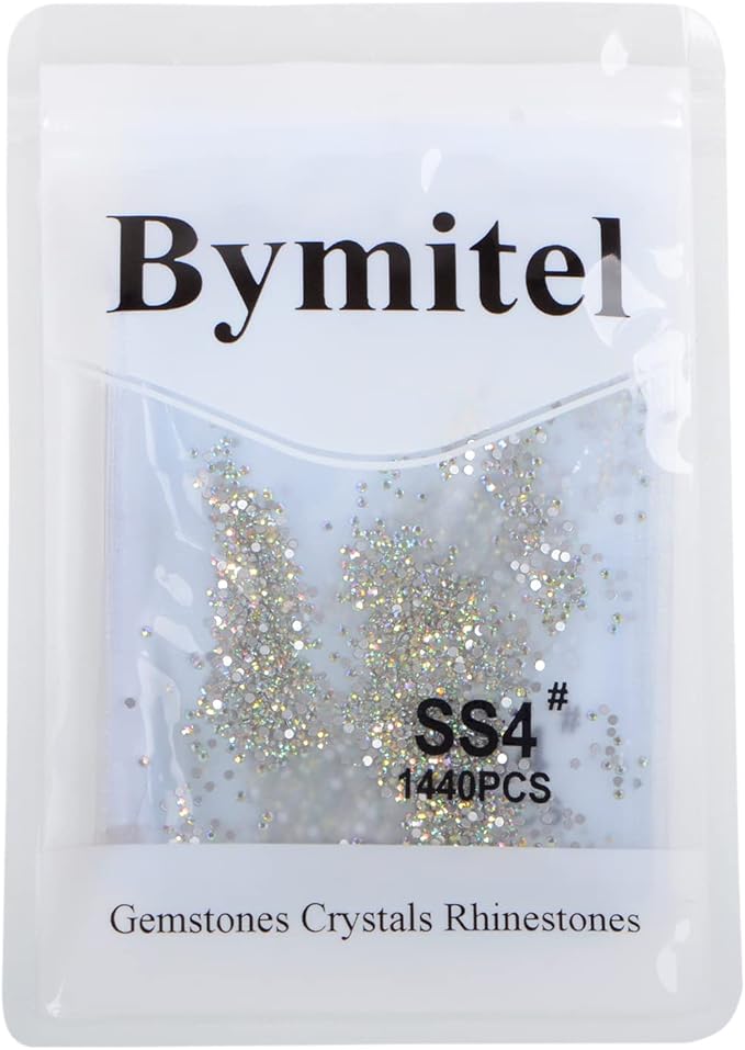 2880PCS Art Nail Rhinestones Non Hotfix Glue Fix Round Crystals Glass Flatback for DIY Jewelry Making with one Picking Pen (ss4 2880PCS, Crystal AB)