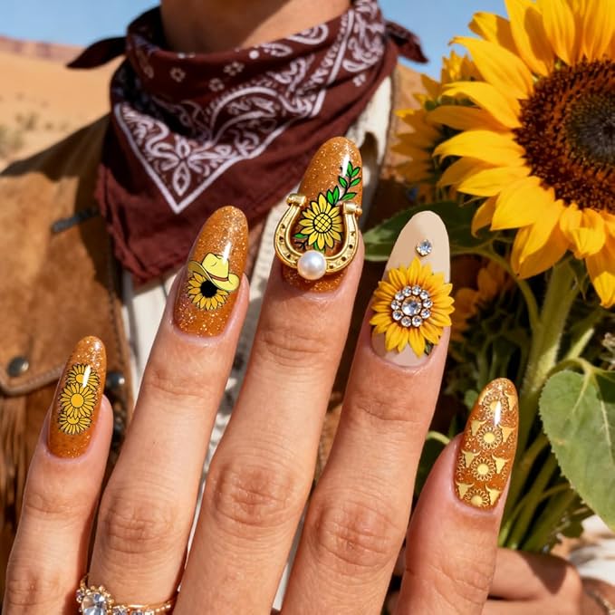 PH PandaHall 3pcs Sunflower Nail Stamping Plate Cowboy Boots Hat Nail Stamper Cactus Nails Arts Stencils Western Nails Art Design Stainless Steel Manicure Image Plates for Women DIY Manicure Salon