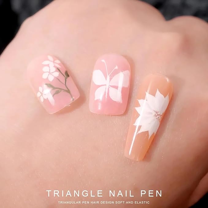 Nail Art Brushes, Watercolor Paint Brush for Oil Painting, Petals Leaves Lace Designs, Acrylic & Gel Nail Polish Brush, French Tips Brushes for Nails for Manicure Salon & DIY Home Manicure