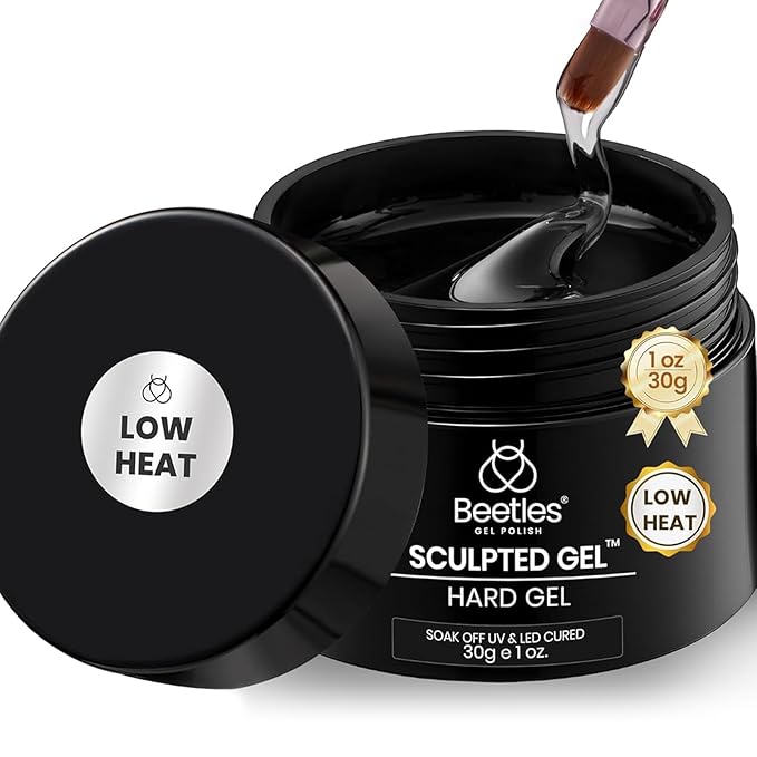 Beetles Low Heat Hard Gel-Mint Sheer Clear 1 oz 9 in 1 Nail Extension Sculpting Building Apex for Salon Professionals, Clear Builder Nail Gel, UV & LED Lamp Cured Needed