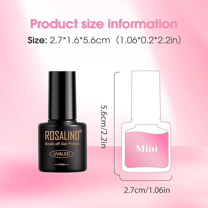 ROSALIND 30PCS Gel Nail Polish Set with Base Glossy Matte and Glitter Top Coat Gel Polish, Pink Green Hot Pink Gel Nail Set Soak Off Gel Polish Set
