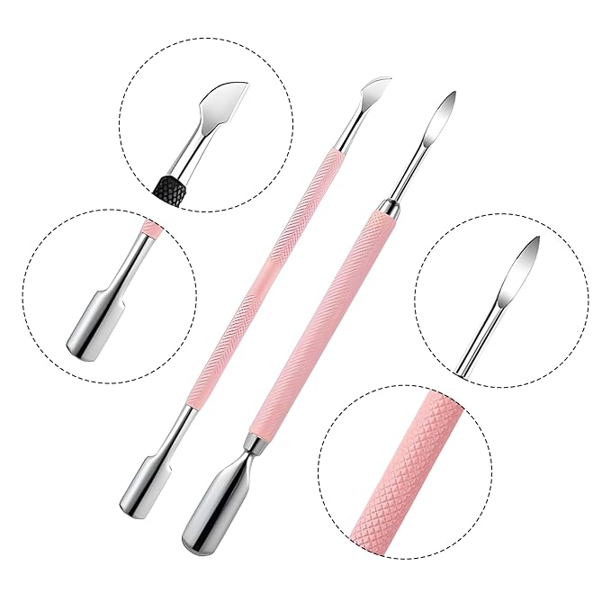 Cuticle Trimmer Cuticle Nippers,Professional Cuticle Remover Tool Kit，Stainless Steel Manicure Tools for Nail Care and Dead Skin Removal(Pink)