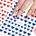 12 Colors Love Heart Nail Art Stickers, 3D Love Self-Adhesive Sticker Design, Laser Gold Silver Red Black White Pink Yellow Green Pink Blue Heart Nail Transfer Decals for Women Manicure Decorations
