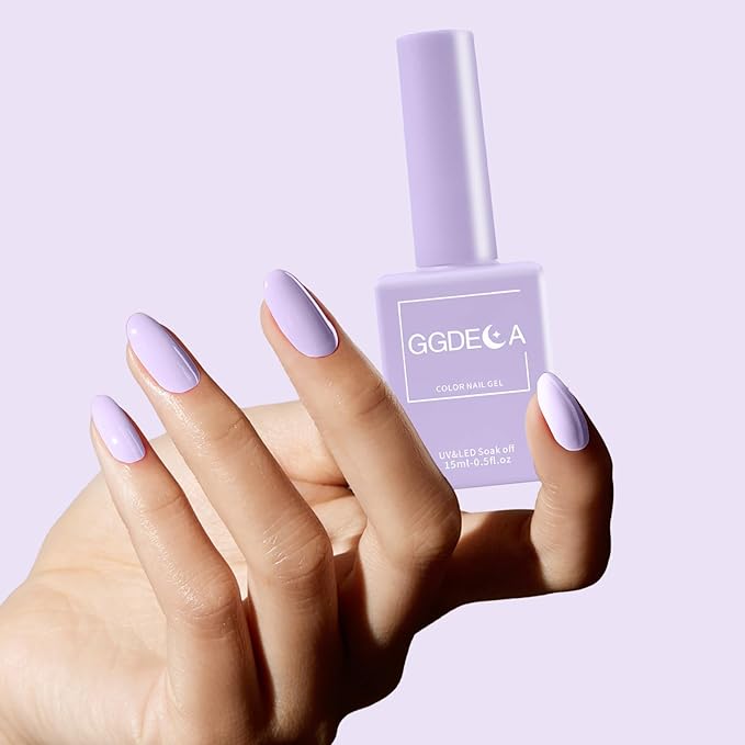15ml Lavender Gel Nail Polish, Light Purple Gel Polish, Lilac Color Same Color Same Bottle, High Gloss U V Soak Off Nail, DIY Sparkle Manicure Salon