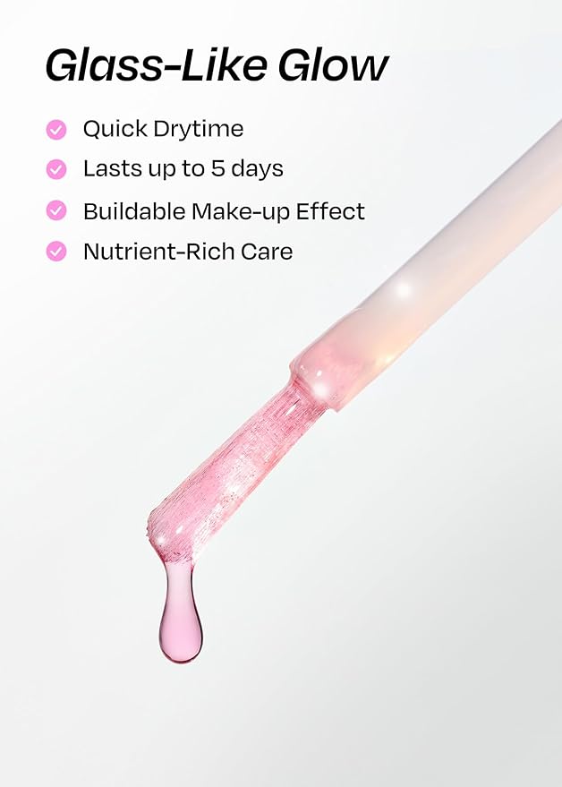 ohora Natural Glow Water Syrup Nail Strengthener (Plum) - Tinted Nail Hardener for Brittle, Damaged Nails, Quick-Dry Glossy Finish, Nail Repair & Growth, 15 mL