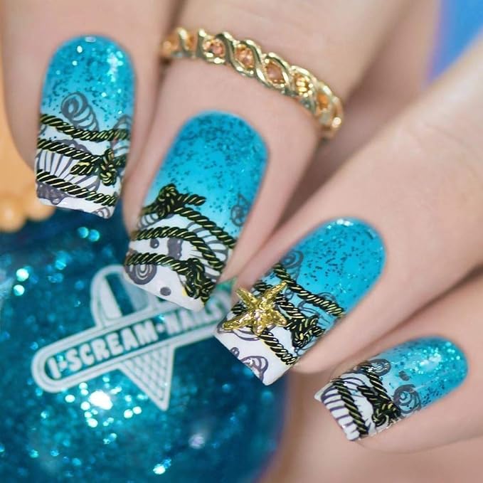 Whats Up Nails - B020 Take Me to the Sea Stamping Plate for Nail Art Design