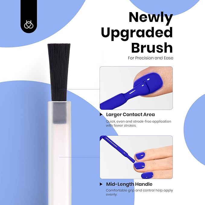 Beetles Blue Gel Nail Polish- Hema-Free Gel Nail Polish High Gloss Soak Off Eternal Navy Royal Dark Blue Nail Polish Nail Art Manicure Salon Same Color Bottle