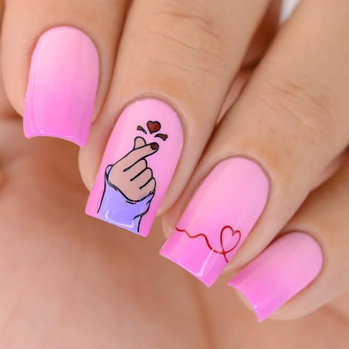 Whats Up Nails - A023 When in Love Stamping Plate for Nail Art Design