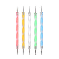 5Pcs Double-ended Nail Art Dotting Pens 10 Different Diameter Ball End Dots Painting Pen Tool 2 Way Nail Art Design Tools for Nail Decorations Art Stippling Engraving Drawing