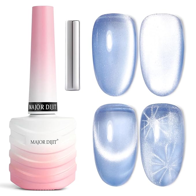 Major Dijit Cat Eye Gel Nail Polish 15ml Moonlight Glass Smoothie Cateye Soak Off U V LED Magnetic Shimmer Velvet Gel Nail Polish Nail Art Manicure Salon DIY Home (C06)