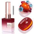 Double Rhythm 0.5 OZ Cat Eye Gel Polish with Magnet 15ML Holographic Glitter Shimmer Translucent Jelly Color Magnetic Nail Polish Salon DIY at Home (Sunny Blood Red-MC1253)