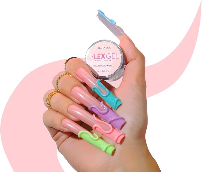 Kiara Sky Flex Gel - Clear Nail Art Gel for Molding, Sculpting and Glam Nail Decorations - 5g