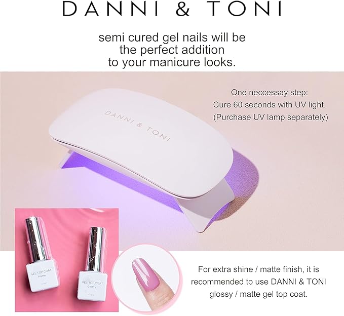 DANNI & TONI Semi Cured Gel Toenail Strips Burgundy (Garnet Gaze) Cat Eye Toe Nail Stickers Gel Pedi Wraps 37 Stickers