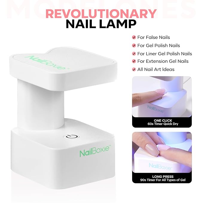 Modelones Gel Nail Kit, Top Coat Nail Glue for Nail Tips Builder Nail Gel 160 PCS Short Brown Square French Tip Press on Nails with LED Light for Easy DIY Nail Art Kit
