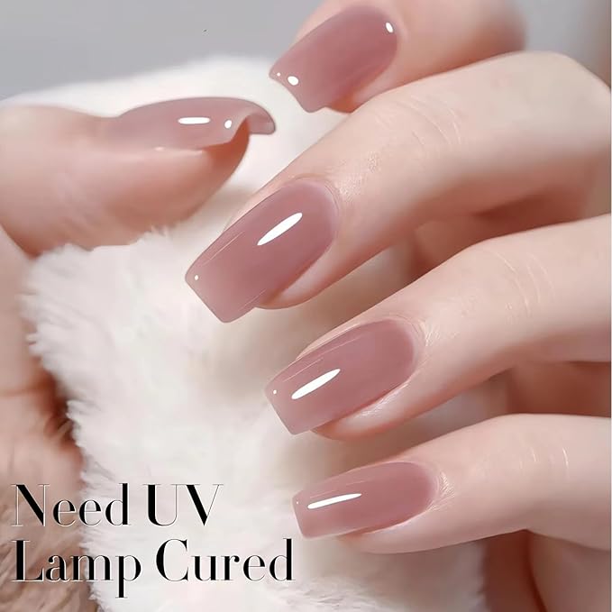 Double Rhythm 15 ML Gel Polish Pure Sheer Same Color Same Bottle Soak Off Gel Polish Nail Art Manicure Salon DIY at Home for Women (Pink Lilac-A1369)