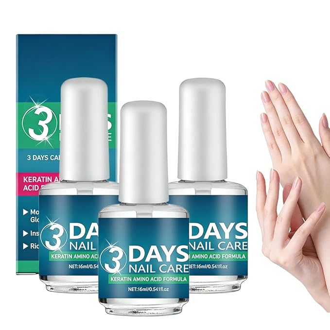 3 Days Nail Care Oil with Keratin, 2026 New Keratin Nail Strengthener, Fast Strengthening and Hydrating for Dry, Weak & Fragile Nails (3pcs)