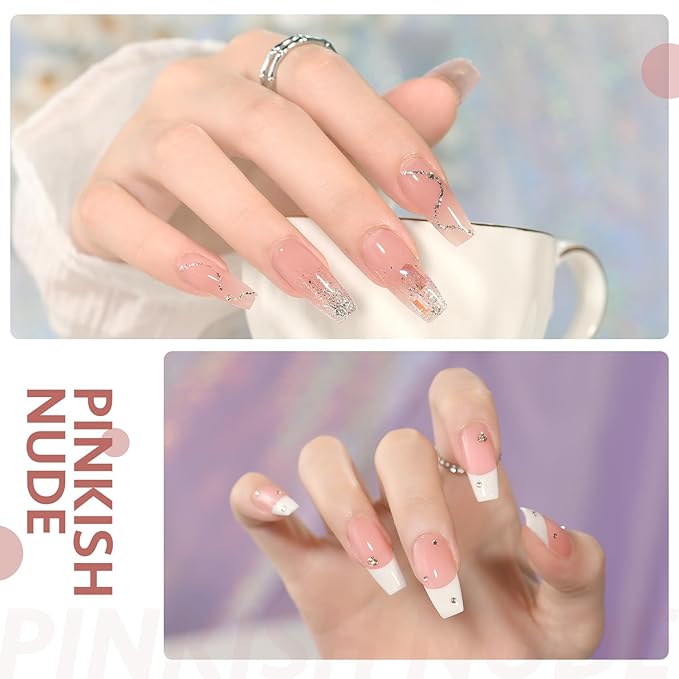 GAOY Poly Gel Set - 6 Colors Pinkish Nude Clear Builder Gel Nail Enhancement Kit for Beginner & Professional DIY Nail Art