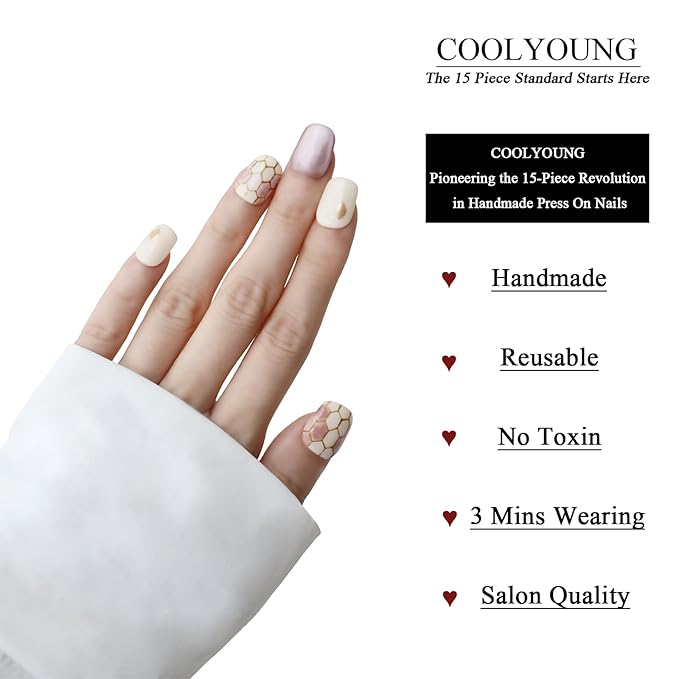 Handmade Nails Short Acrylic Press On Nails Women Gifts Press On Nails 3D Cat Eye Pink Nails COOLYOUNG Fake Nails, COOLYOUNG 15 PCS, Size L