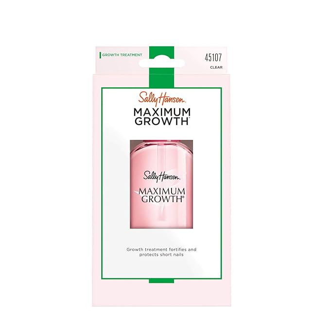 Sally Hansen Nail Treatment Maximum Growth® Nail Strengthener | Base Coat & Nail Protectant | Triple Protein & Silk Formula for Strong, Healthy Nails