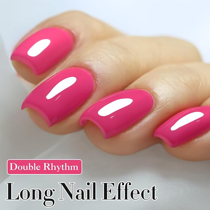 Double Rhythm Gel Polish 15ML Jelly Sheer Pastel Light Milky Color Pearl White Bottle 1 PC 0.5 OZ Full Size Nail Art Salon at Home (Pink Purple-D1471)