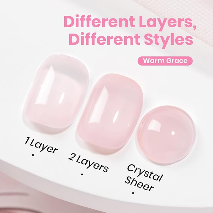 Beetles Warm Grace Nude Pink Gel Nail Polish - 15ML Neutral Jelly Nude Nail Polish Base Color Nail Concealer Sheer Translucent Effect Soak Off UV LED French Nail Art Salon DIY Manicure Gift for Women