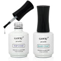 2 Pcs 15mL No Wipe Gel Top Coat and Base Coat Set - Shine Finish and Long Lasting Soak Off LED Nail Lamp Gel Base Top Coat Finish Nail Art Design Manicure Gifts for Women