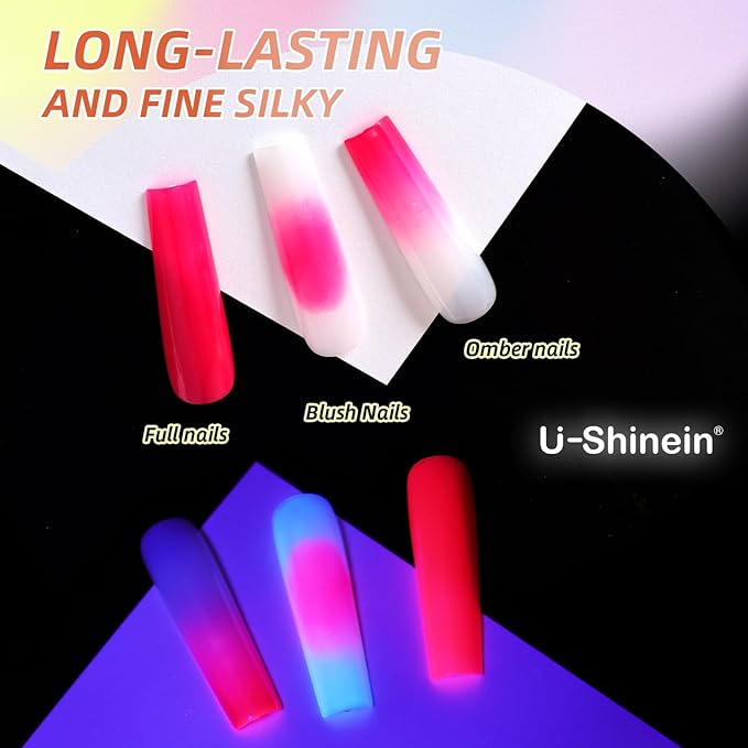 Cushion Gradient Painting Gel, Ombre Nails Aura Nails Full Coverage Precise Control of Each Dip Matte Effect Non-Wipe Long Lasting French Manicure Soak Off UV LED DIY Nail Art (012)