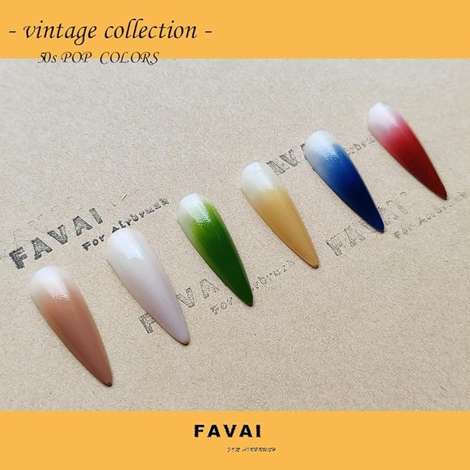 FAVAI 6 Colors Airbrush Gel Nail Polish 6 * 15ml - Vintage Collection (#V), Gel Polish Art Manicure Salon DIY at Home for Women, Ombre Nail Polish