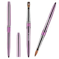 100% Pure Kolinsky Acrylic Nail Brush Size 10, Hair Acrylic Crystal Chrome Purple with Silver Ferrule Round Shaped for Women Girls Manicure Tools Accessories