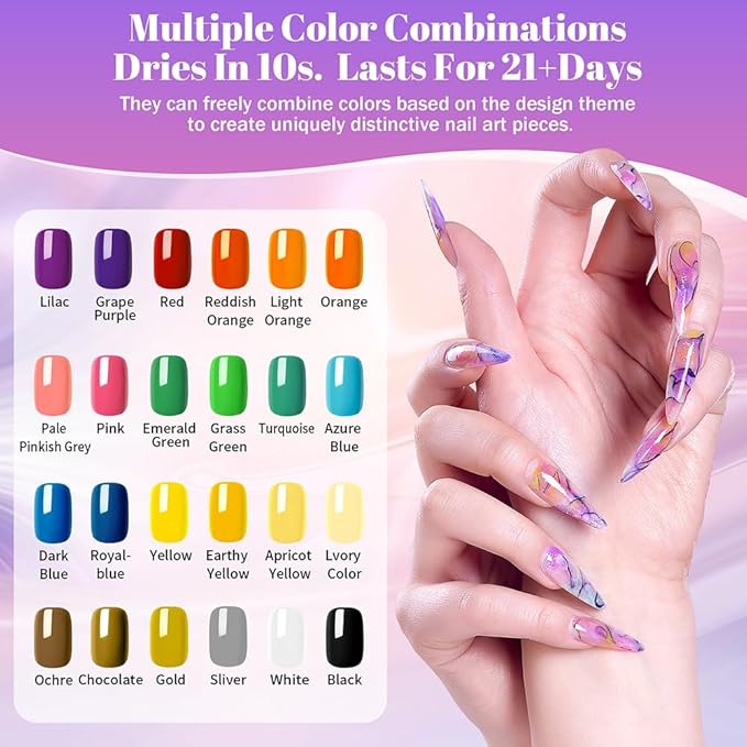 12PCS Nail Art Pen Set, 24 Colors Double-Ended Matte Finish Nail Markers for Women, Quick-Dry Nail Design Kit for DIY Home Salon & Beginners