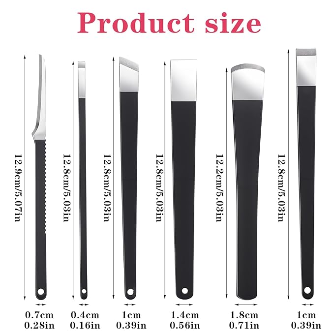 6 Pack Ingrown Toenail Removal Kit, Professional Pedicure Tools for Ingrown Toenail Callus Shaver Corn Removers for Toes Stainless Steel Nail Knives Kit with Storage Box