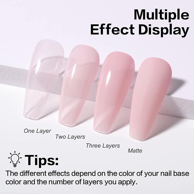 AIMEILI Hema Free Rubber Base Gel For Nails, Soak Off U V LED Clear Sheer Gel Nail Polish, 4 in 1 Nail Strengthen/Enhance/Base Coat/Color - (453) 10ml