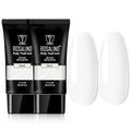 ROSALIND White Poly Extension Gel, 2 PCS 2 oz White Poly Nail Gel kit Nail Builder for Opal Nail Art Decoration, Nail Thickening Poly Nail Gel Tube Easy to DIY Use Need UV Lamp