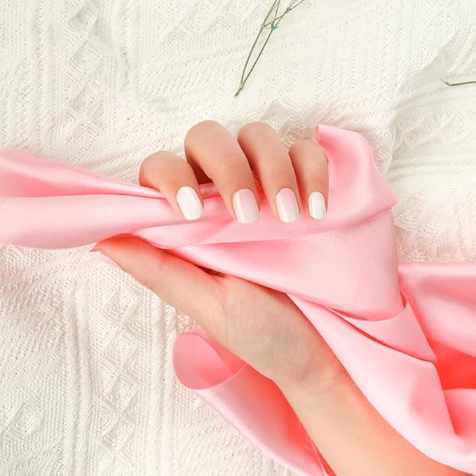 Semi Cured Gel Nail Strips 20 Pcs Gradient Pink Gel Nail Wraps, Stickers, UV Light Required Nail Art Design Decoration Accessories