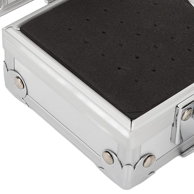 Nail Drill Bit Holder Case,25 Holes Transparent Nail Drill Bits Storage Box,Grinding Heads Storage Box with Lock,Professional Manicure Tools Display Case for Nail Bits(A)