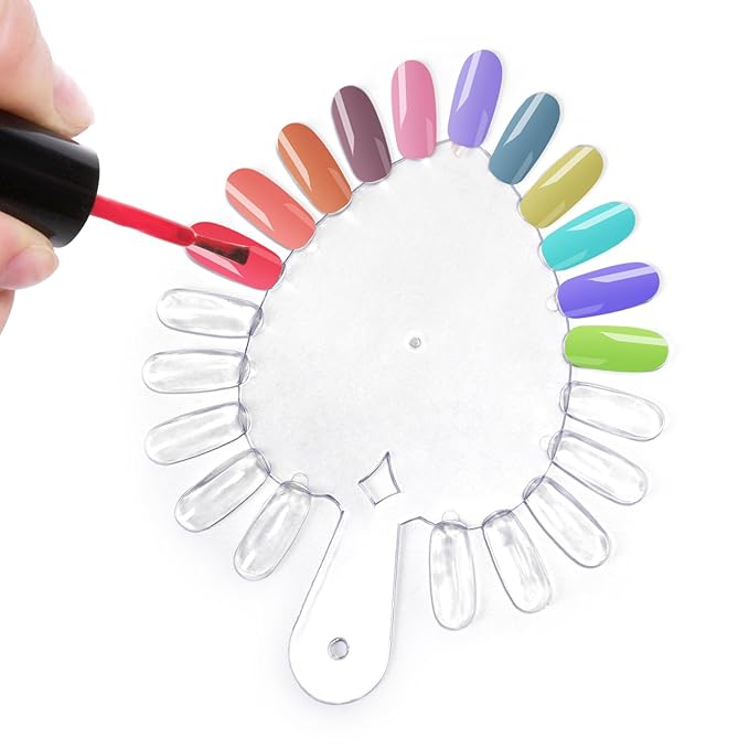 20Pcs Nail Swatches Wheels Heart - Shaped Nail Display Color Sample Swatch Wheel Nail Art Color Tester Wheels with 21 Tip for DIY & Salon Nail Polish Color Show