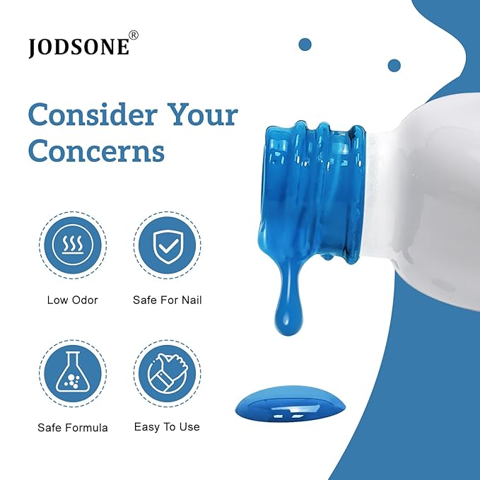 JODSONE Blue Gel Nail Polish 16.5ml Blue Gel Polish High Gloss Soak Off U V Manicure Salon DIY at Home