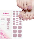 26 Pcs Semi Cured Gel Toe Nail Strips Light Pink Gel Nail Stickers Full Cover Nails Wraps Self Adhesive Toe Nails Polish Strips Stickers for Women UV/LED Light Required