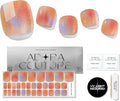 Semi Cured Gel Nail Strips – 32 Pcs Gel Pedicure Stickers - UV Nail Wraps for Toenails, Easy Application, Long Lasting, Salon Quality & UV Light Required - Glitter Haze P