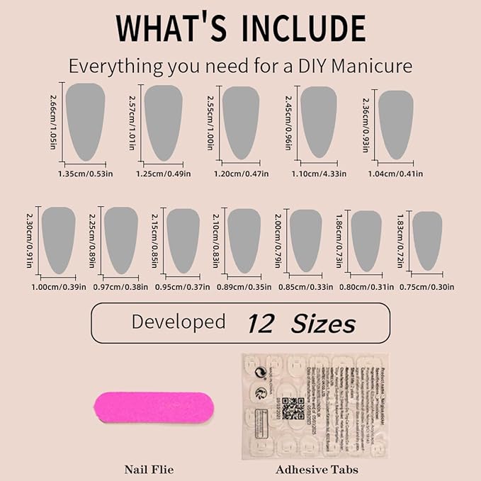 Press-On Nails, Medium-Length Almond Shape Pearl White False Nails, Inlaid with Pearls, Showing the Noble Temperament of Women and Girls False Nails - 24 pcs (with Free Tool Kit)
